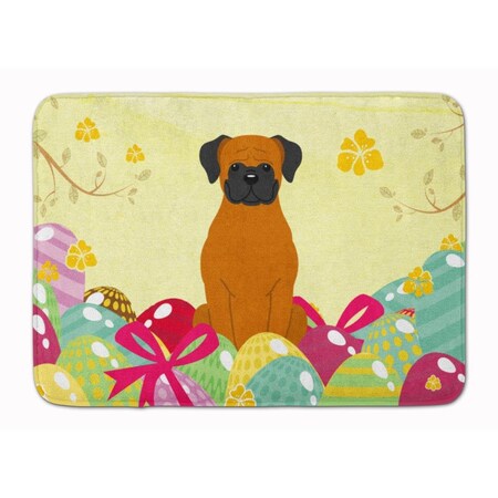 Carolines Treasures Easter Eggs Fawn Boxer Machine Washable Memory Foam Mat BB6115RUG